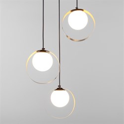 Eurosvet Подвесной светильник со стеклянными плафонами 50205/3 черный/бронза a051774 - фото 100282