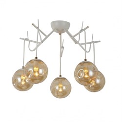 Evoluce SLE110202-05 светильник подвесной Белый/Янтарный E14 5*40W SLE110202-05 - фото 100349