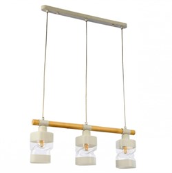 Evoluce SLE114503-03 светильник подвесной белый, светлое дерево/белый, Прозрачный E27 3*60W SLE114503-03 - фото 100786