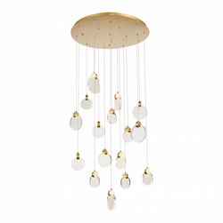ST LUCE  SL6104.203.16 Светильник подвесной Золотистый/Прозрачный,С пузырьками воздуха LED 16*3W 3000K SL6104.203.16 - фото 100908