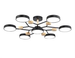 Ambrella Светильник светодиодный подвесной FL4866/7 BK/WD черный/дерево 126W 3000-6000K D830*190 (без ПДУ) FL4866 - фото 102608