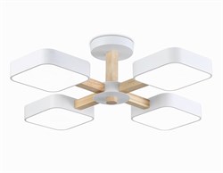 Ambrella Светильник светодиодный подвесной FL4879/4 WH/WD белый/дерево 24W 3000-6000K D610*160 (без ПДУ) FL4879 - фото 102663