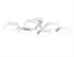 Ambrella Светильник светодиодный подвесной FL4886/6 WH/WD белый/дерево 108W 3000-6000K 850*430*140 (без ПДУ) FL4886 - фото 102754
