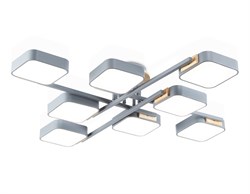 Ambrella Светильник светодиодный подвесной FL4889/8 GR/WD серый/дерево 144W 3000-6000K 960*960*160 (без ПДУ) FL4889 - фото 102812