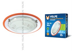 Volpe Светильник LED накладной декоративный круглый IP20 стекло/белый с оранжевой вставкой 10758 - фото 102985