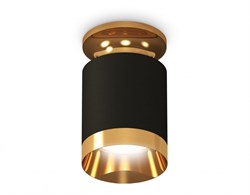Ambrella Комплект накладного светильника XS6302160 SBK/PYG черный песок/золото желтое полированное MR16 GU5.3 (N6905, C6302, N6134) XS6302160 - фото 103171