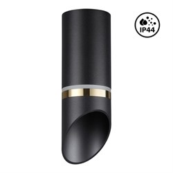 Novotech 370905 OVER NT22 черный/золото Светильник накладной влагозащищенный IP44 GU10 9W 220V DELTA 370905 - фото 103730
