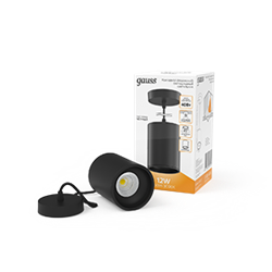 Gauss LED светильник накладной (подвесной) HD038 12W (черный/черный) 3000K 79*100мм 1/2 HD038 - фото 103789