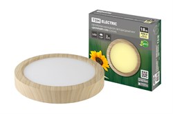 TDM Светильник накладной светодиодный круг "Даунлайт" СПО (сосна) 18 Вт 225*32 мм 3000К SQ0329-0415 - фото 104092