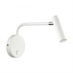 Favourite Murum Светильник настенный белый металл, элементы в хроме, с выключателем 1*LED*3W, 3000K 1961-1W - фото 105031