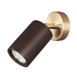 Odeon Light 7062/1W L-VISION ODL25 Настенный светильник темное дерево/металл с выкл. IP20 GU10 LED 7W  220V CAUCHO 7062/1W - фото 105845