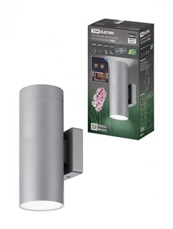 TDM Светильник настенный LED, Тубо, 2х6 Вт, 4000 К, H252 мм, алюм./сер., вверх/вниз, IP65 SQ0345-1089 - фото 105918