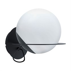 Eglo 98365 Светильник настенный SABALETE, 1x40W(E27), сталь, черный/опаловое стекло, белый 98365 - фото 105975