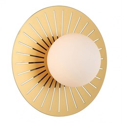 Favourite Светильник настенный каркас черного цвета в сочетании с золотым, белое выдувное стекло 2356-1W - фото 107390