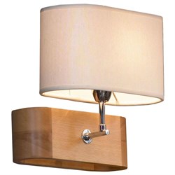 Lussole S.R.L Металл/дерево Хром / дерево Ткань Светильник настенный E27 60W LSF-2111-01 - фото 107580