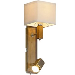 Lussole S.R.L Металл Хром / дерево Ткань Светильник настенный E14 + GU10 LSF-2501-02 - фото 107629