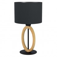 Eglo 43569 Настольная лампа BASILDON 1, 1Х40W, E27, H425, ?230, основание: ?150, сталь/дерево, черный/кор 43569 - фото 108530