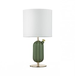 Odeon Light 5425/1T MODERN ODL_EX24 золотой/зеленый/белый/металл/керамика/ткань Настольная лампа E27 1*60W CACTUS 5425/1T - фото 108665