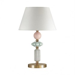 Odeon Light 4861/1TB CLASSIC ODL_EX22 41 золотой/раноцветн.керамика/абажур Настольная лампа E27 1*60W 4861/1TB CANDY 4861/1TB - фото 108723