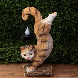 ЭРА Светильник уличный ERASF22-01 на солнечных батареях садовый Кот Акробат 37 см Б0053352 - фото 109221