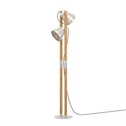Eglo 43954 Торшер с ножным выключателем CAWTON, 2X40W (E27), H1345, сталь, дерево, коричневый 43954 - фото 109303
