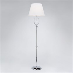 Eurosvet Торшер с белым абажуром 01056/1 хром/прозрачный хрусталь Strotskis 00000084937 - фото 109358