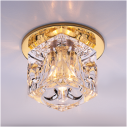 Italmac Ice 12 7 04 Светильник с ограненным стеклом,куб большой, золото, GU5.3 Ice 12 7 04 - фото 109788