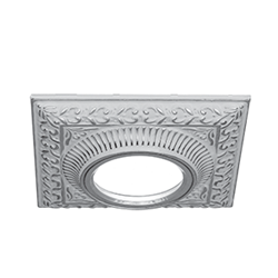 Gauss Светильник Antique Gu5.3 1/50 квадрат, белый/серебро CA029 - фото 109810