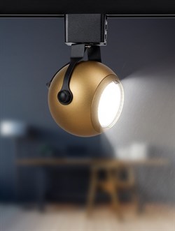 ЭРА Трековый светильник однофазный TR35-GU10 MG MR16 матовое золото под лампу Б0053297 - фото 111167