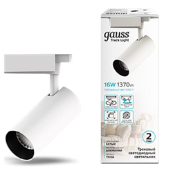 Gauss Светильник трековый цилиндр 16W 1390lm 4000K 180-240V IP20 65*210мм белый угол 24? LED TR066 - фото 112480