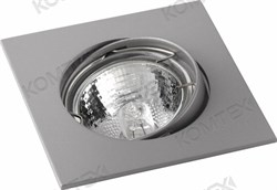 Comtech Terra Светильник галогеновый встраиваемый повор.MR16 1x50W GU5.3 мат.хром квадрат P00357 - фото 112832