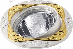 Comtech Lian Светильник галогеновый встраив. круглый литье HR51 1x50W GU5.3 никель/золото/никель CH930710 - фото 112880