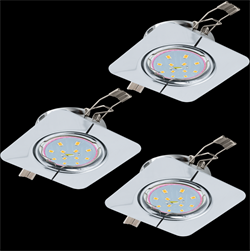 Eglo Комплект светодиод. встраив. светильников PENETO, 3x5W (GU10), 87х87, сталь, хром 94267 - фото 113106