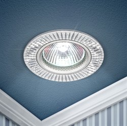 ЭРА Встраиваемый светильник алюминиевый KL32 AL/SL/1 MR16 12V 50W серебро Б0049559 - фото 113255