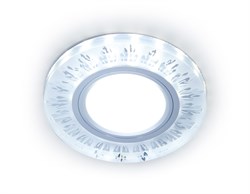 Ambrella Встраиваемый точечный светильник с LED подсветкой S216 CL/FR прозрачный/матовый GU5.3+3W(LED COLD) D90*25 S216 - фото 113352