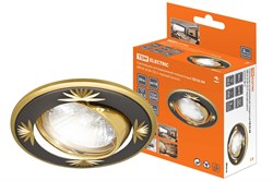 TDM Светильник встраиваемый поворотный СВ 02-04 MR16 50Вт G5.3 чёрный/золото SQ0359-0012 - фото 113437