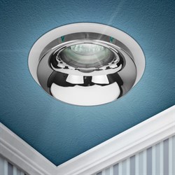 ЭРА Встраиваемый светильник декоративный ЭРА KL103 WH/CH MR16 GU5.3 белый хром Б0056353 - фото 113520