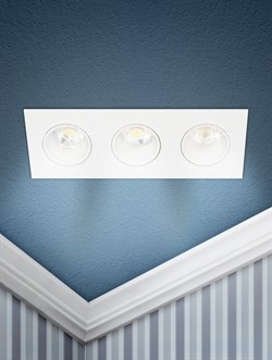 ЭРА Встраиваемый светильник декоративный KL90-3 WH MR16/GU5.3 белый, пластиковый Б0054372 - фото 113844