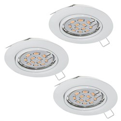 Eglo 75349 Комплект светодиод. встраив. светильников EINBAUSPOT LED, 3x3W (GU10), 87х87, сталь, белый 75349 - фото 114601