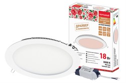 TDM Светильник ультратонкий встраиваемый светодиодный "Даунлайт НАРОДНЫЙ" СВО (белый) 18 Вт 3000К SQ0329-0096 - фото 114740