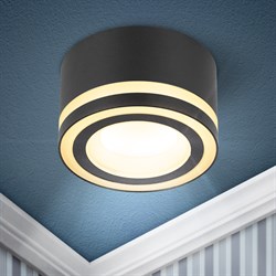 ЭРА Встраиваемый светильник под лампу GX53 DK113 BK черный Б0059788 - фото 115126