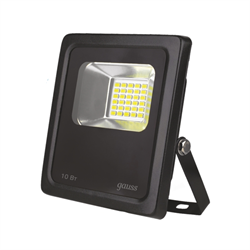 Gauss Прожектор Elementary 10W 850lm 6500К 200-240V IP65 черный LED 613100310 - фото 11514