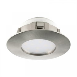 Eglo  Светильник LED встраиваемый PINEDA, 1х6W(LED), Ø78, IP44, пластик, никель матовый 95819 - фото 115386