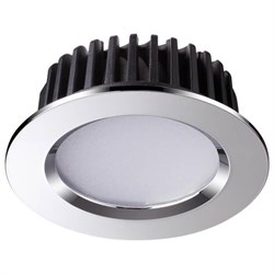 Novotech 357908 NT19 090 хром Встраиваемый светильник IP44 LED 4000K 10W 100-265V DRUM 357908 - фото 115648