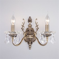 Eurosvet Бра с хрусталем 3281/2 античная бронза / прозрачный хрусталь 00000065239 - фото 116881