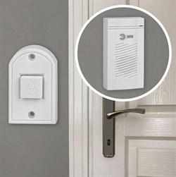 ЭРА Звонок дверной D50 проводной, белый, 1 мелодия Б0052882 - фото 118081