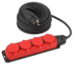 ЭРА Удлинитель силовой ЭРА UK-4e-3x1,5-10m-IP44(KG) с заземлением 4 розетки каучук 10м КГ 3х1,5мм2 IP44 Б0057586 - фото 118290