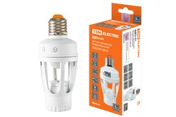 TDM Датчик движения патрон ДДПт-01 60Вт, 10-300с, 6м, 3+Лк, 120(сбоку)+360(сверху)гр IP20 SQ0324-0016 - фото 118647