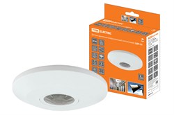 TDM Датчик движения  потолочный ДДП-05 2000Вт, 10-900с, 6м , 3+Лк, 120(сбоку)+360(сверху)гр IP20 SQ0324-0031 - фото 118697