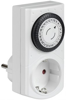 IEK РТМ-1 Розетка-таймер механический 30мин 24ч 48on/off 16А IP20 ERT-20-1-16-S-30-0-20-K01 - фото 120043